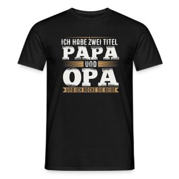 Ich habe zwei Titel Papa Und Opa und ich rocke ... - Männer T-Shirt - Schwarz - Vorne - AI Model Male 178 light (178cm)