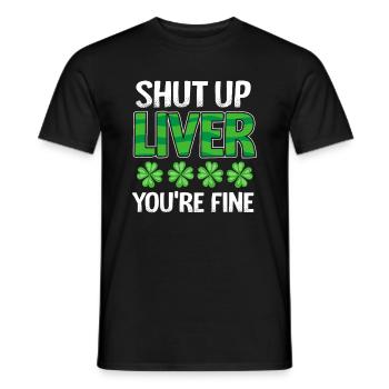 St Patricks Day Bière alcool leber Shup Up Liver - T-shirt homme - noir - Devant - AI Model Male 178 light (178cm)