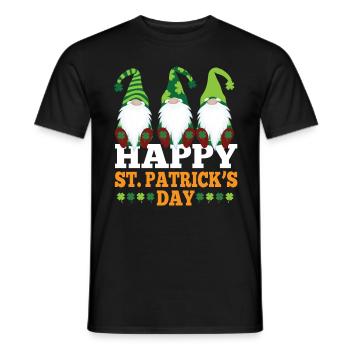 Happy St Patricks Day Nains Irlandais Trèfle - T-shirt homme - noir - Devant - AI Model Male 178 light (178cm)