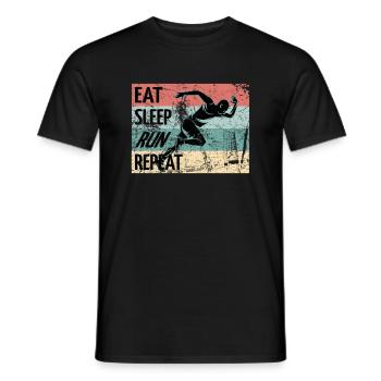 Retro Runner Running Läufer Geschenk - Männer T-Shirt - Schwarz - Vorne - AI Model Male 178 light (178cm)