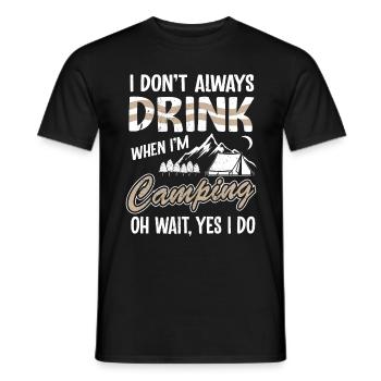 Camper Camping Alcohol Wine Bierliebhaber Geschenk - Männer T-Shirt - Schwarz - Vorne - AI Model Male 178 light (178cm)