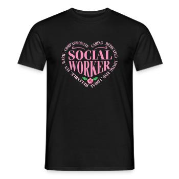 Social Worker Heart Graphic Social Worker Poison - T-shirt homme - noir - Devant - AI Model Male 178 light (178cm)