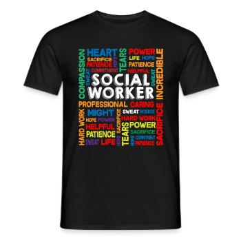 Social Work Month Social Worker Cadeau - T-shirt homme - noir - Devant - AI Model Male 178 light (178cm)