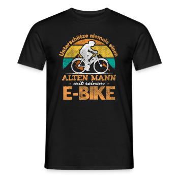 Old Man EBike MountainBiker Men Gift - Men's T-Shirt - black - Front - AI Model Male 178 light (178cm)