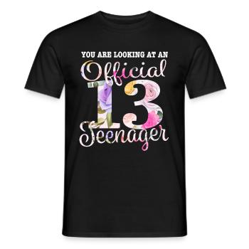 Offizielle Teenager 13. Geburtstag 13 Jahre alt - Männer T-Shirt - Schwarz - Vorne - AI Model Male 178 light (178cm)
