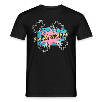 Sozialarbeiter Sozialist 80er Jahre Stil Männer - Männer T-Shirt - Schwarz - Vorne - AI Model Male 178 light (178cm)