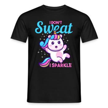 Einhorn ich nicht schwitzen I Sparkle Geschenk - Männer T-Shirt - Schwarz - Vorne - AI Model Male 178 light (178cm)