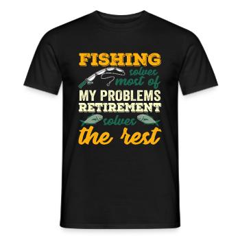 La pêche résout la plupart de mes problèmes Drôle - T-shirt homme - noir - Devant - AI Model Male 178 light (178cm)