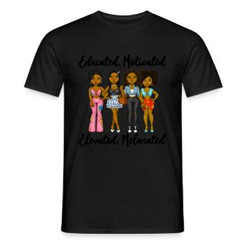Éduqué Motivé Augmentation Melent Noir - T-shirt homme - noir - Devant - AI Model Male 178 light (178cm)