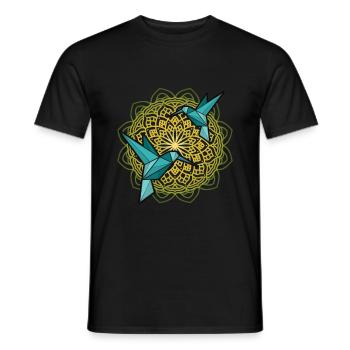 Kolibri Geometrische Low Poly Mandala Humminbird - Männer T-Shirt - Schwarz - Vorne - AI Model Male 178 light (178cm)