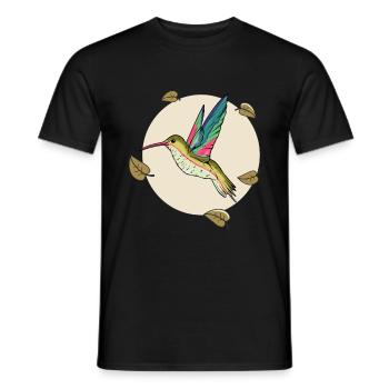 Hummbingbird Moon Leaves Humminbird Hummingbird - Men's T-Shirt - black - Front - AI Model Male 178 light (178cm)