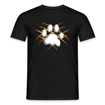 Hundepfote Hundefuß Cooler Hundeliebhaber Mama - Männer T-Shirt - Schwarz - Vorne - AI Model Male 178 light (178cm)