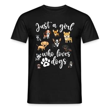 Just A Girl Who Loves dogs Rescue (Juste une - T-shirt homme - noir - Devant - AI Model Male 178 light (178cm)
