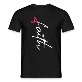Glaube Rosa Schleife Christliches - Männer T-Shirt - Schwarz - Vorne - AI Model Male 178 light (178cm)