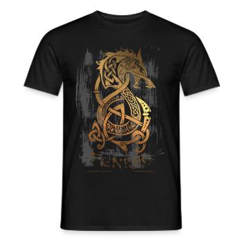 Fenrir Wolf - Valhalla - Nordique - Odin - T-shirt homme - noir - Devant - AI Model Male 178 light (178cm)