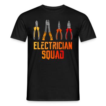 Elektriker Squad Ironic Zitat Craftsman Voltage - Männer T-Shirt - Schwarz - Vorne - AI Model Male 178 light (178cm)