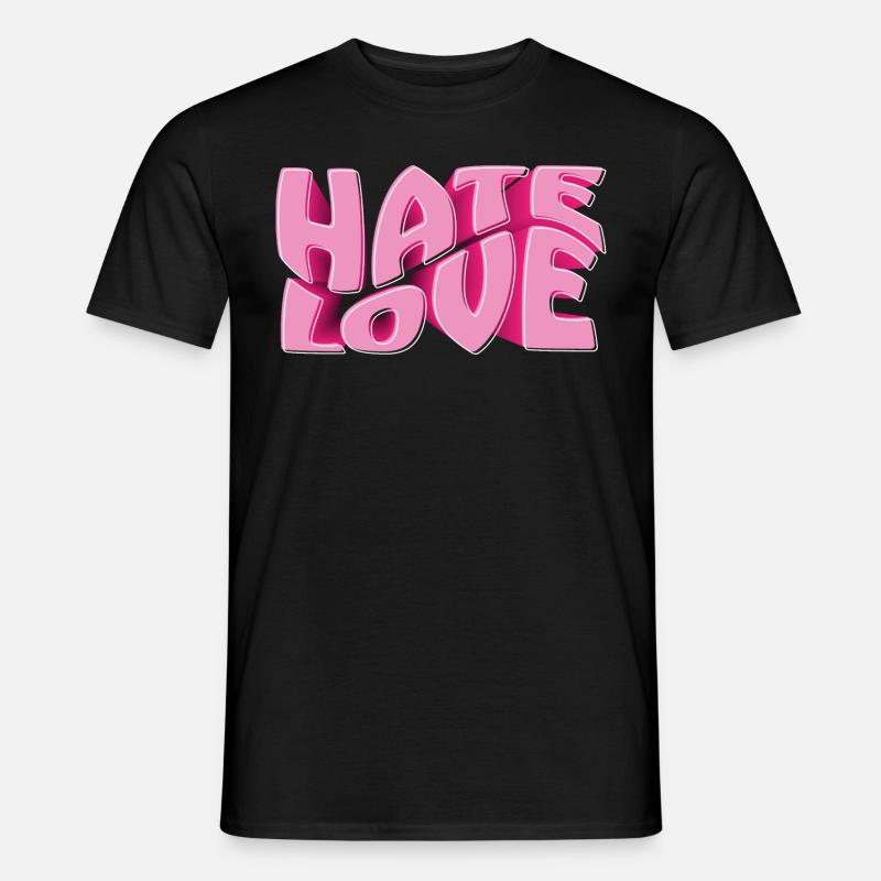 Hate Love - Männer T-Shirt - Schwarz