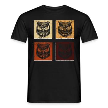 Chouettes mignonnes, nature, art, animaux de la - T-shirt homme - noir - Devant - AI Model Male 178 light (178cm)