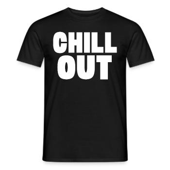 Chill Out - Heren T-shirt - zwart - Voor - AI Model Male 178 light (178cm)