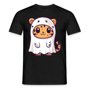 Leopard Halloween Comic Geist - Männer T-Shirt - Schwarz - Vorne - AI Model Male 178 light (178cm)