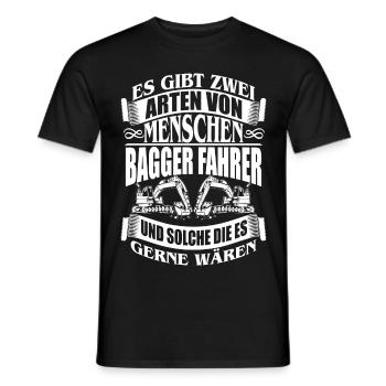 BAGGER MASCHINENFÜHRER TIEFBAU BERUF ARBEIT JOB - Männer T-Shirt - Schwarz - Vorne - AI Model Male 178 light (178cm)