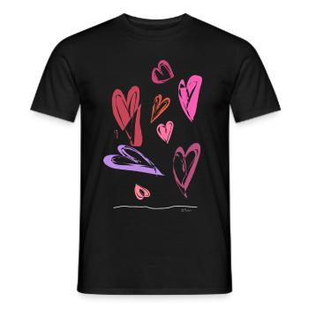 Abstract design Vielleicht tolle farbige Herzen - Männer T-Shirt - Schwarz - Vorne - AI Model Male 178 light (178cm)