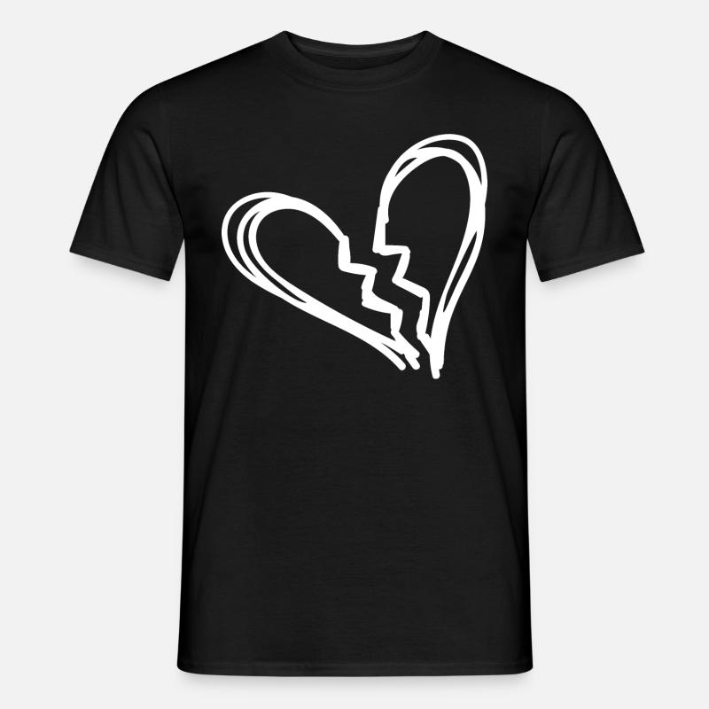 Gebrochenes Herz - Männer T-Shirt - Schwarz