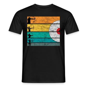 Archershooting Archer Bow Arrow Longbow - Men's T-Shirt - black - Front - AI Model Male 178 light (178cm)