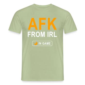 AFK FROM IRL - T-shirt homme - vert sauge - Devant - AI Model Male 178 light (178cm)