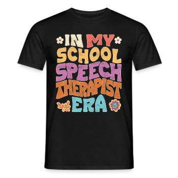 À l’époque de l’orthophoniste à l’école - T-shirt homme - noir - Devant - AI Model Male 178 light (178cm)
