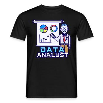 Data Analyst Engineer Scientist Power BI SQL ETL - Men's T-Shirt - black - Front - AI Model Male 178 light (178cm)