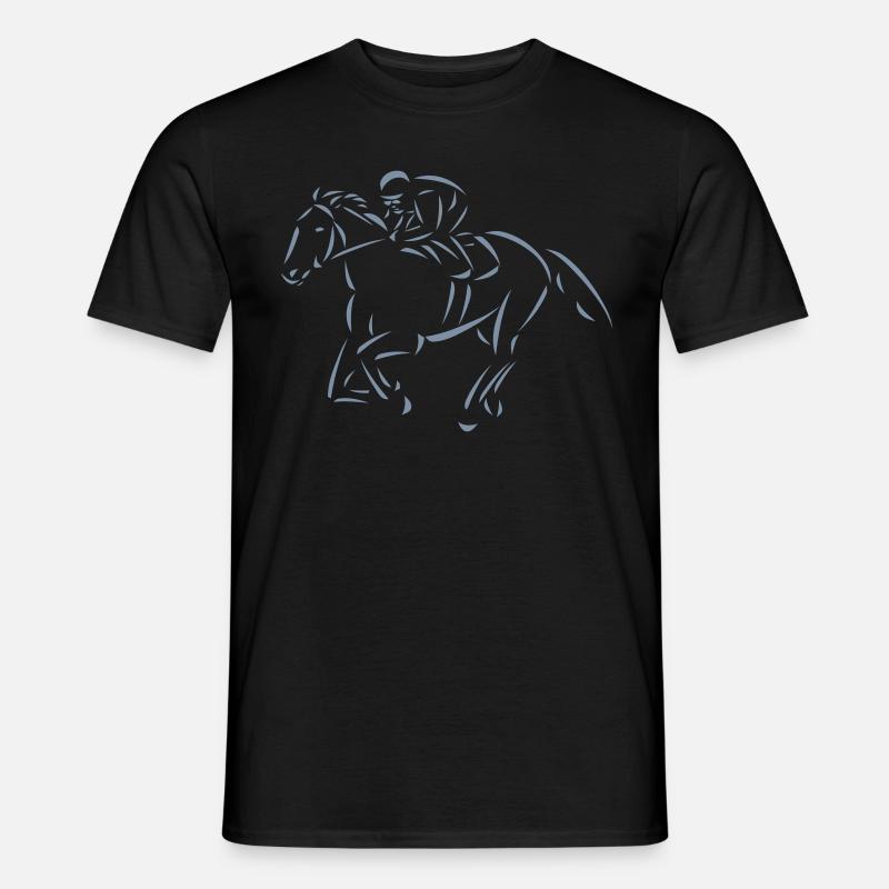 Rennpferd - Männer T-Shirt - Schwarz