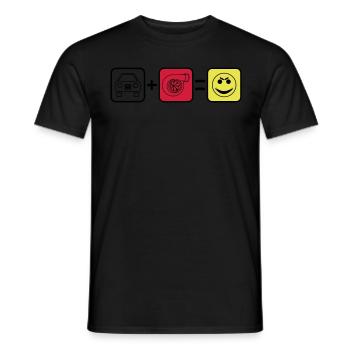 Car + turbo = Smile - Men's T-Shirt - black - Front - AI Model Male 178 light (178cm)