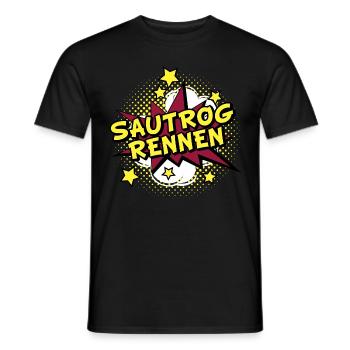 Sautrogrennen Comic Sterne pow shirt boom - Männer T-Shirt - Schwarz - Vorne - AI Model Male 178 light (178cm)
