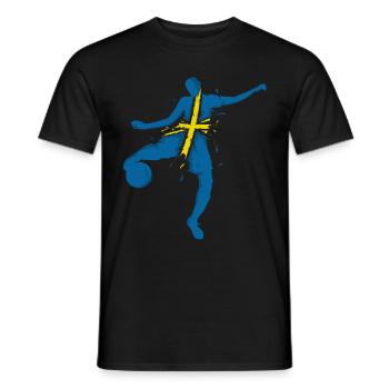 Sweden football jersey flag Blagult - Men's T-Shirt - black - Front - AI Model Male 178 light (178cm)