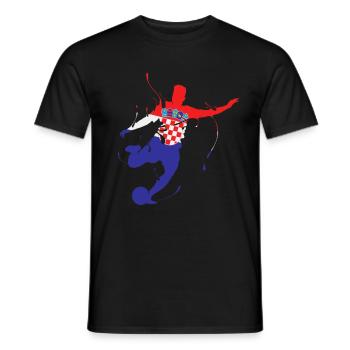 Croatia football jersey flag Hrvatska Vatreni - Men's T-Shirt - black - Front - AI Model Male 178 light (178cm)