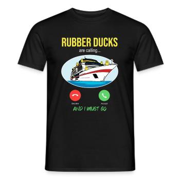 Les canards en caoutchouc appellent les navires de chasse aux canards de croisière mer - T-shirt homme - noir - Devant - AI Model Male 178 light (178cm)