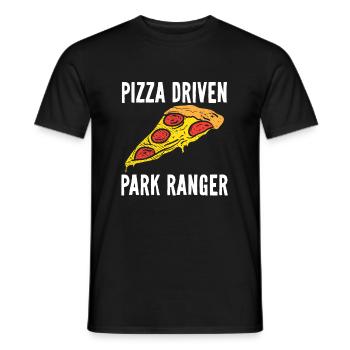Pizza Driven Park Ranger Wildlife Officer Game Wa - Men's T-Shirt - black - Front - AI Model Male 178 light (178cm)