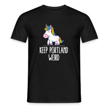 Gardez Portland Weird Unicorn Liberal Excenter Weird - T-shirt homme - noir - Devant - AI Model Male 178 light (178cm)