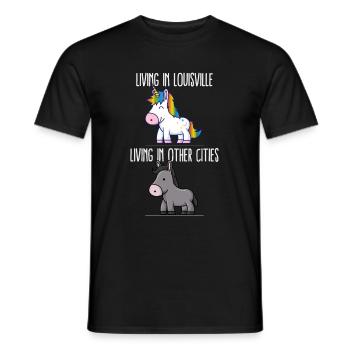 Leben in Louisville Pride Kentucky Einhorn Love - Männer T-Shirt - Schwarz - Vorne - AI Model Male 178 light (178cm)