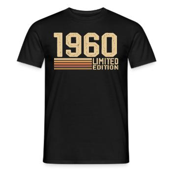 Born in 1960 Birthday - 1960 Vintage 1960 Gift - Men's T-Shirt - black - Front - AI Model Male 178 light (178cm)