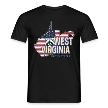West Virginia Vereinigte Staaten USA Souvenir - Männer T-Shirt - Schwarz - Vorne - AI Model Male 178 light (178cm)