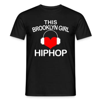 This brooklyn girl loves hip hop - Men's T-Shirt - black - Front - AI Model Male 178 light (178cm)