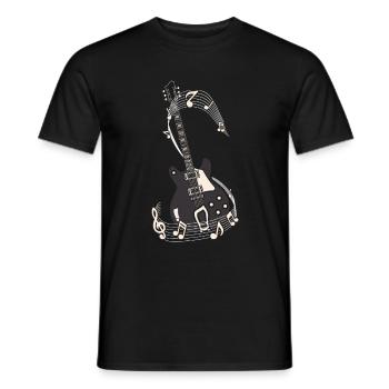 E guitare Notes musicales - T-shirt homme - noir - Devant - AI Model Male 178 light (178cm)