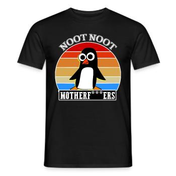 Noot Noot Pingu Meme Motherf - Men's T-Shirt - black - Front - AI Model Male 178 light (178cm)