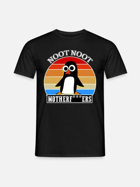 Noot Noot Pingu Meme Motherf - Männer T-Shirt - Schwarz