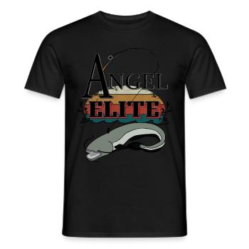 Raubfisch Wels Angler Elite - Männer T-Shirt - Schwarz - Vorne - AI Model Male 178 light (178cm)