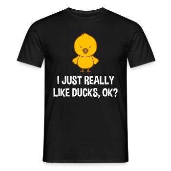 I Just Really Like Ducks Ok? Duck Duck Duck - Men's T-Shirt - black - Front - AI Model Male 178 light (178cm)