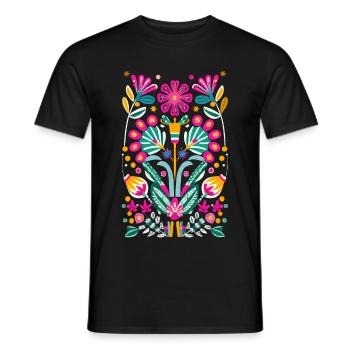 Otomi Fleurs Art Floral Mexicain - T-shirt homme - noir - Devant - AI Model Male 178 light (178cm)