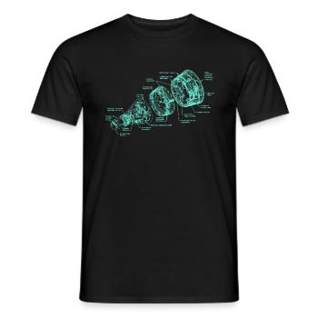 Retro Old School Gemini Capsule Illustration - Men's T-Shirt - black - Front - AI Model Male 178 light (178cm)